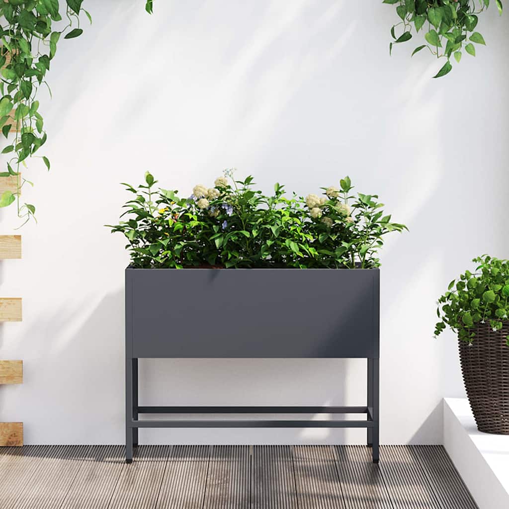 Fioriera da giardino rialzata Vidaxl antracite 60 x 26 x 45 cm in acciaio