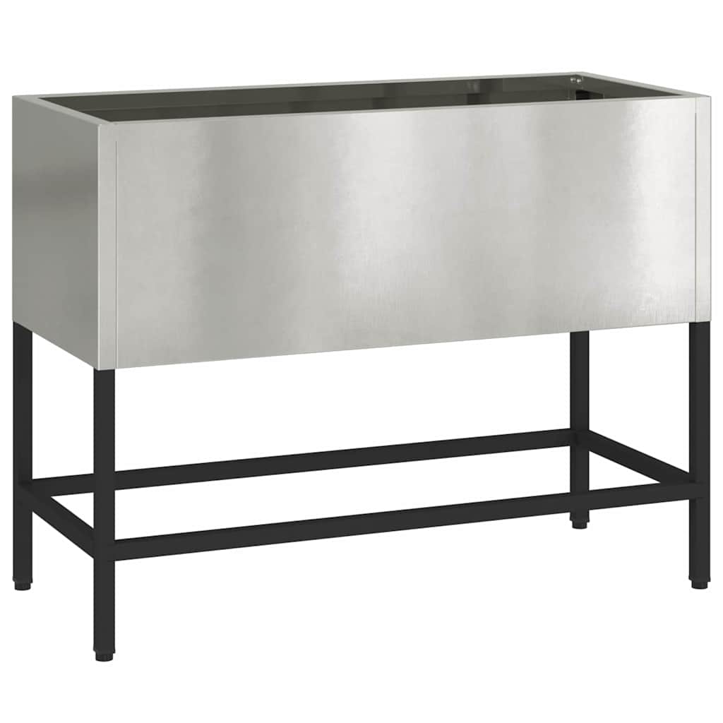 Vidaxl jardinera elevada plata 60 x 26 x 45 cm acero inoxidable