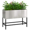 Vidaxl verhoogde tuin plantbak zilver 60 x 26 x 45 cm roestvrij staal