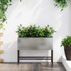 Vidaxxl macetero elevado para jardín plateado 60 x 26 x 45 cm