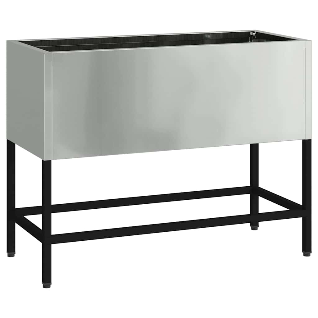 Vidaxxl macetero elevado para jardín plateado 60 x 26 x 45 cm