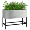 Vidaxxl macetero elevado para jardín plateado 60 x 26 x 45 cm