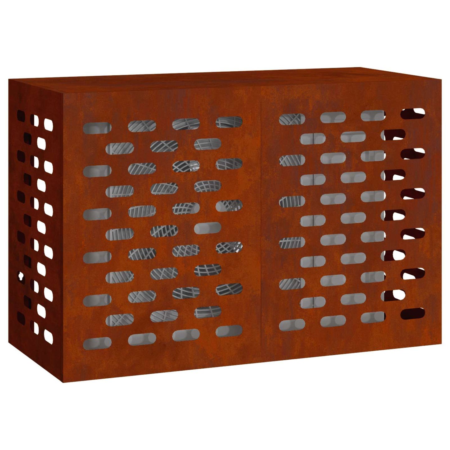Copertura per condizionatore Vidaxl arrugginito 90 x 40 x 60 cm in acciaio corten