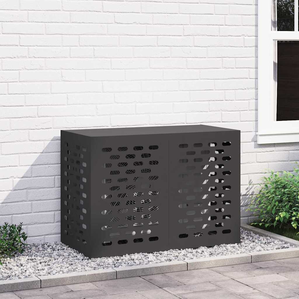 Copertura per condizionatore Vidaxx nera 100 x 50 x 70 cm in acciaio