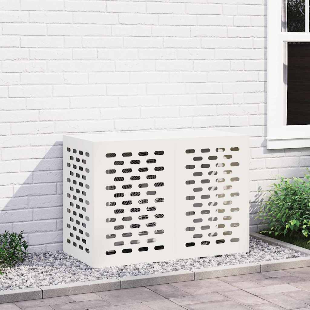 Copertura per condizionatore Vidaxx bianca 100 x 50 x 70 cm in acciaio