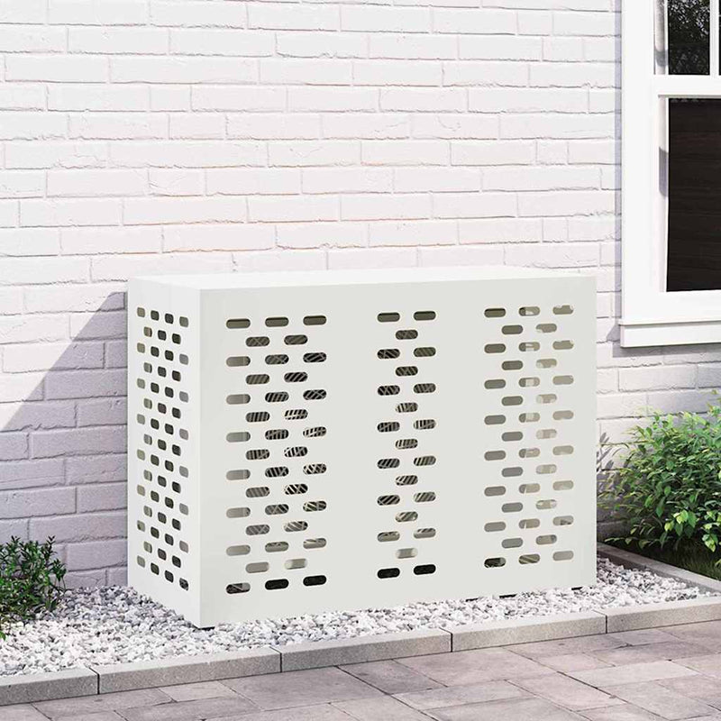 VidaXL cubierta de aire acondicionado blanco 110 x 50 x 80 cm acero