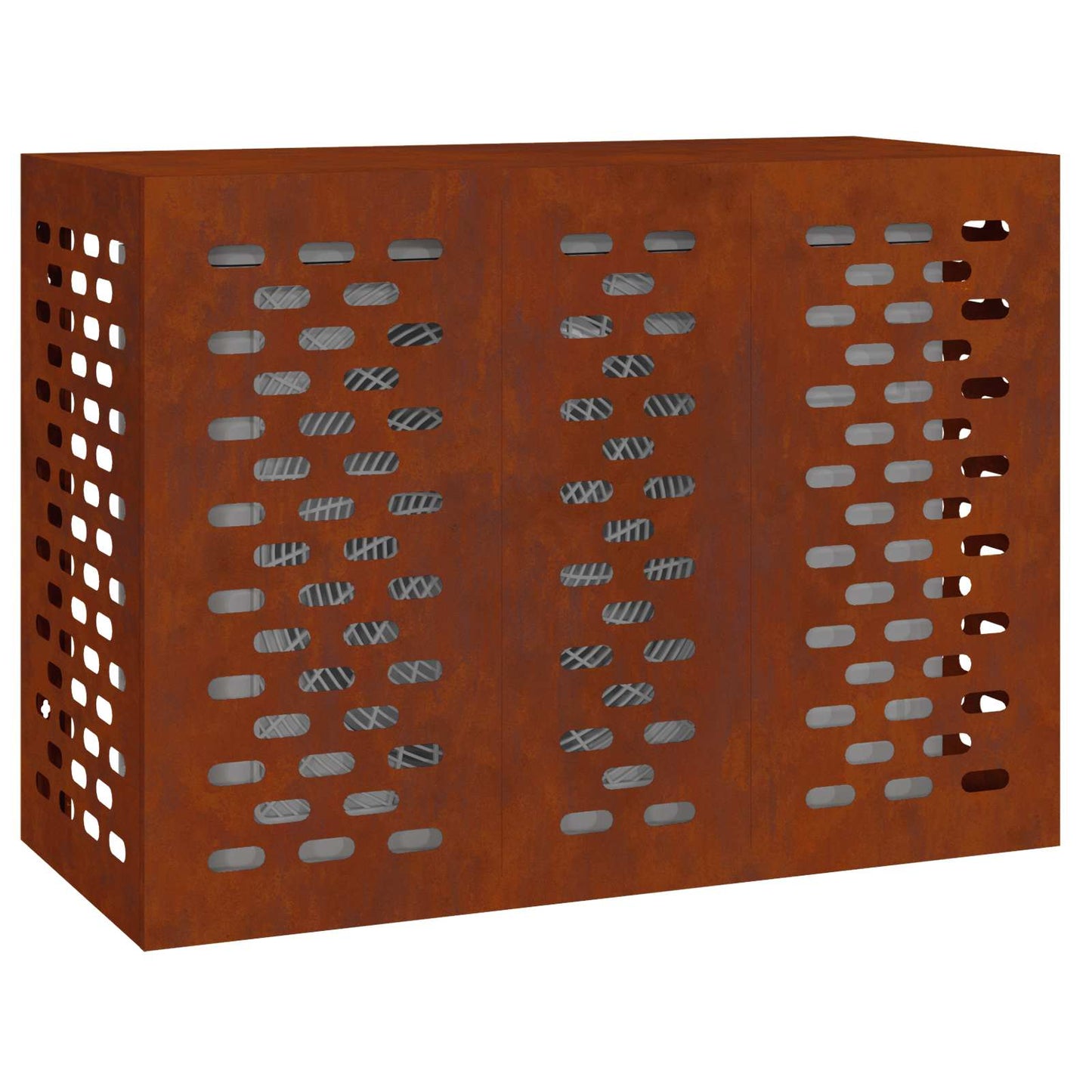 Copertura per condizionatore Vidaxxl arrugginita 110 x 50 x 80 cm in acciaio corten