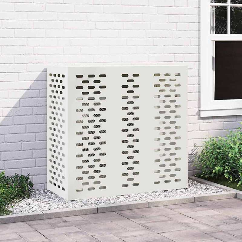 Vidaxxl cubierta de aire acondicionado blanco 110 x 50 x 105 cm acero