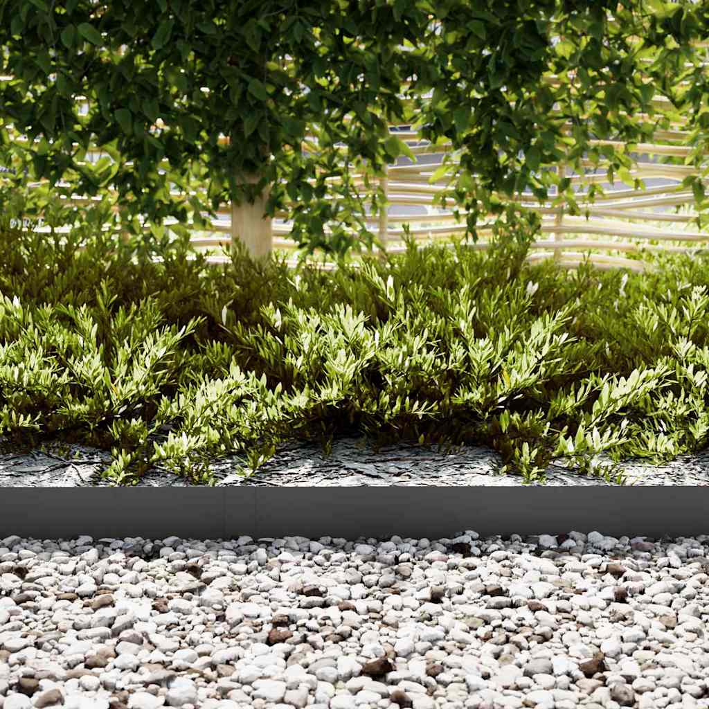Vidaxl tuinrand 10 pcs zwart 100 x 0.05 x 20 cm koudgewalst staal