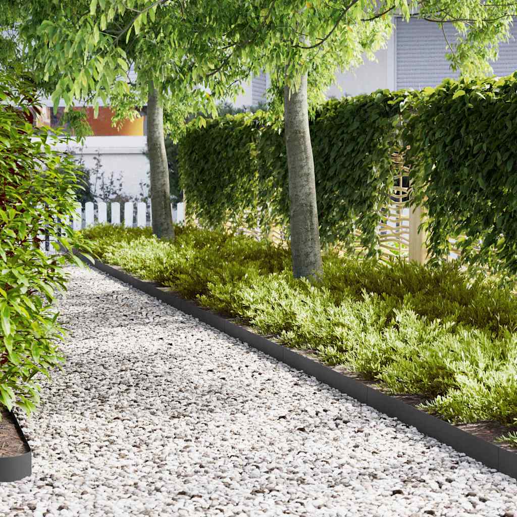 Bordo da giardino Vidaxl 30 pz nero 100 x 0,05 x 20 cm acciaio laminato a freddo