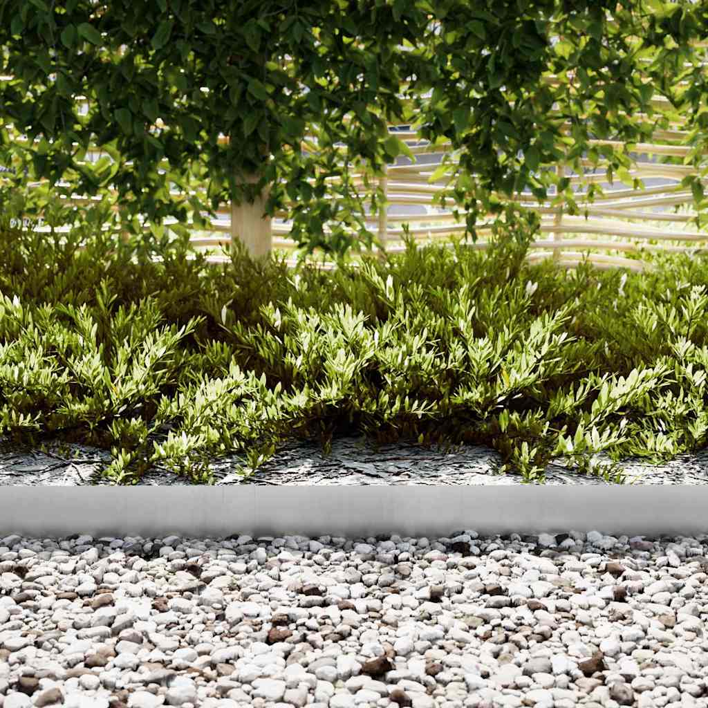 Vidaxl borde de jardín 30 piezas plata 100 x 0,05 x 20 cm acero galvanizado