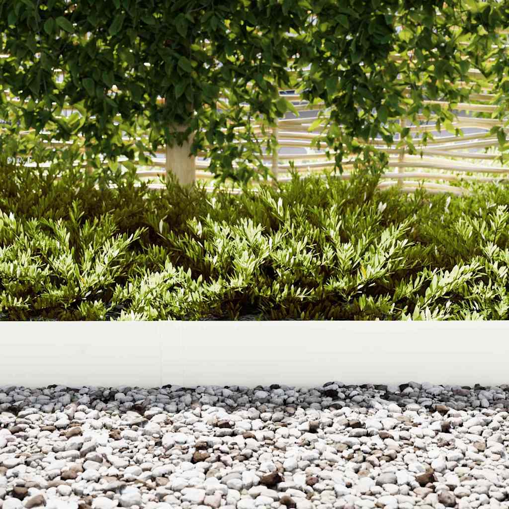Vidaxl tuinrand 10 pcs wit 100 x 0.05 x 20 cm koudgewalst staal