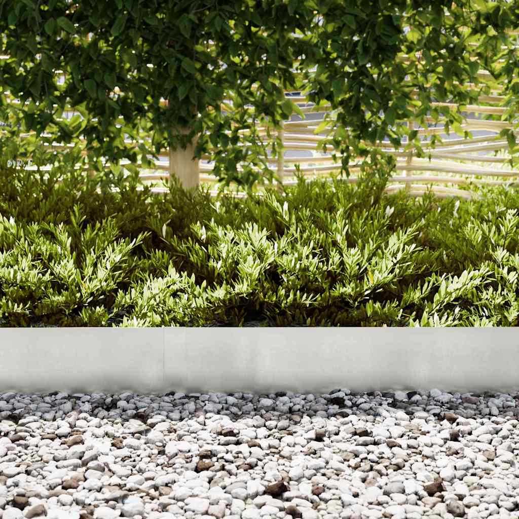Vidaxl tuinrand 10 pcs zilver 100 x 0.05 x 20 cm roestvrij staal