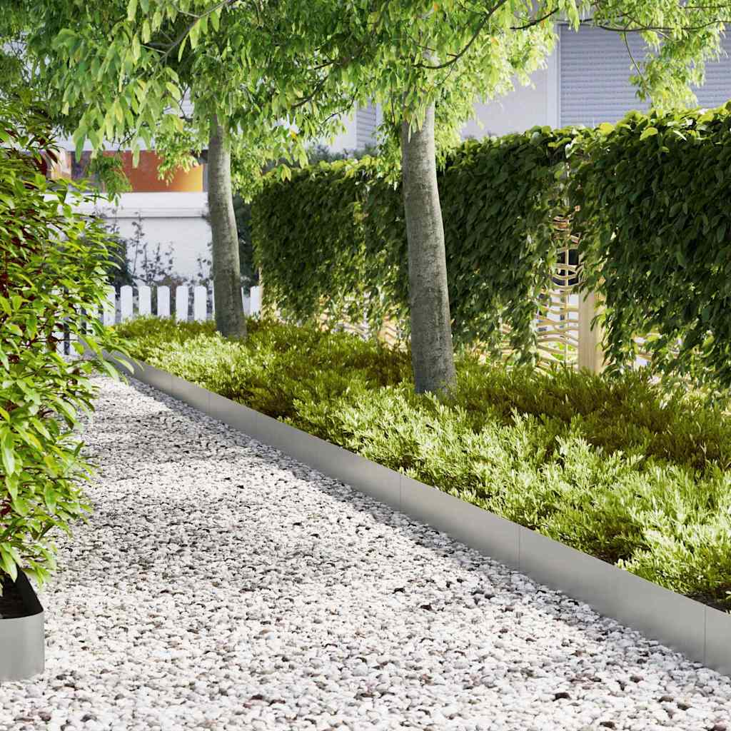 Vidaxl tuinrand 20 pcs zilver 100 x 0.05 x 20 cm gegalvaniseerd staal