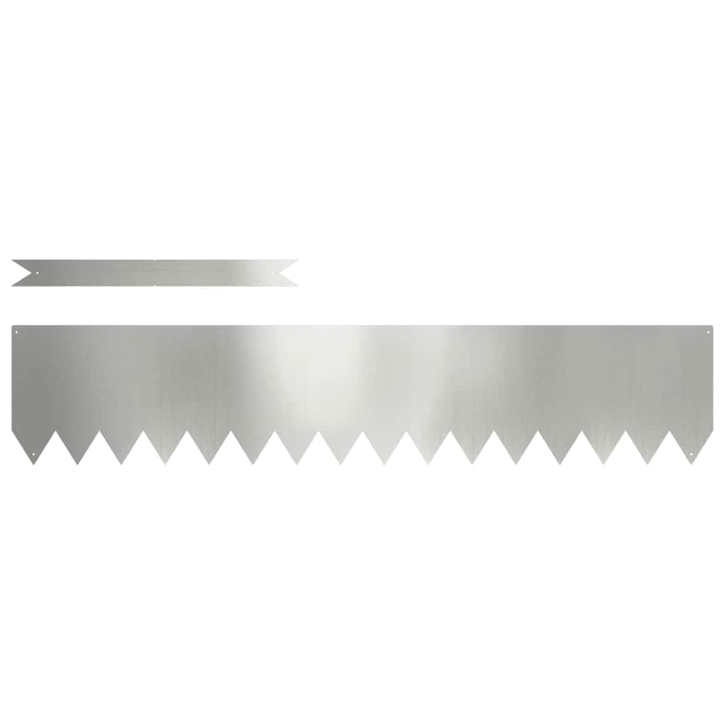 Vidaxl tuinrand 20 pcs zilver 100 x 0.05 x 20 cm gegalvaniseerd staal