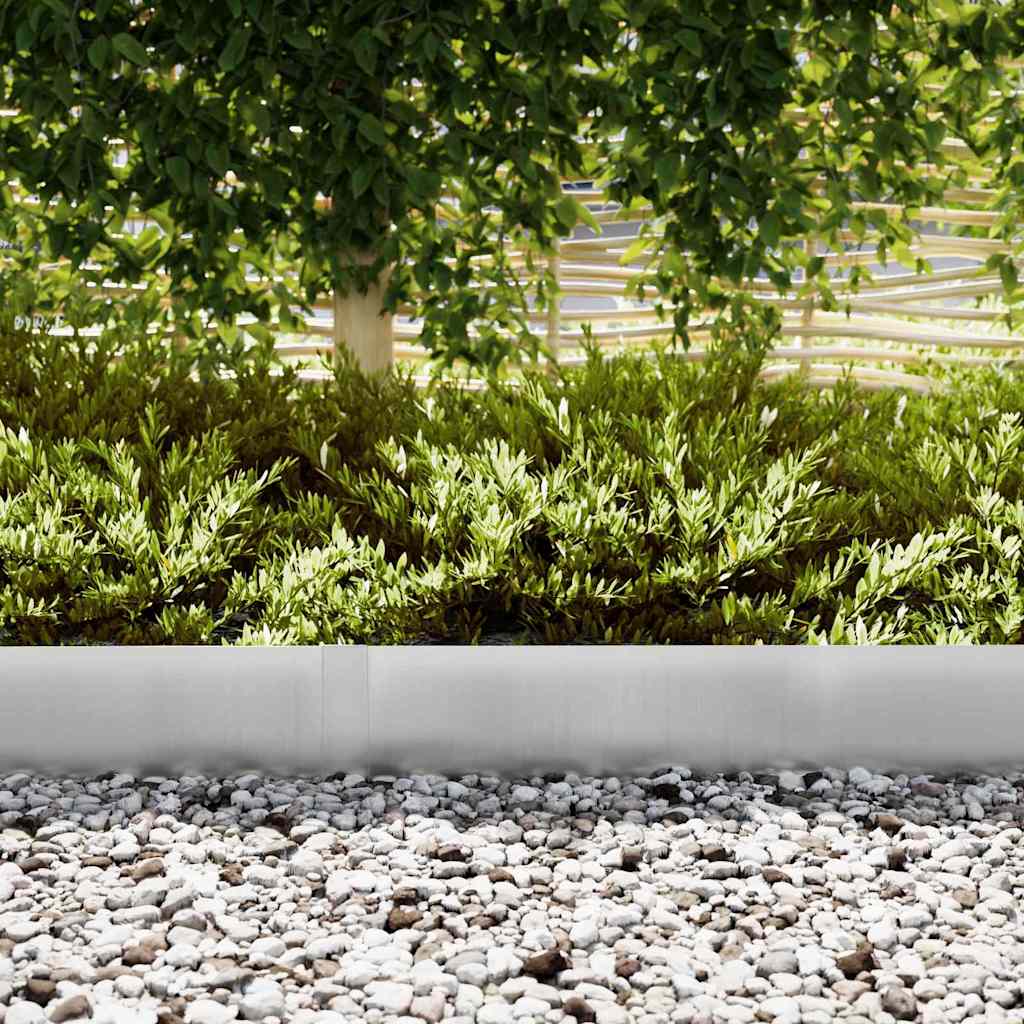 Vidaxl tuinrand 30 pcs zilver 100 x 0.05 x 20 cm gegalvaniseerd staal