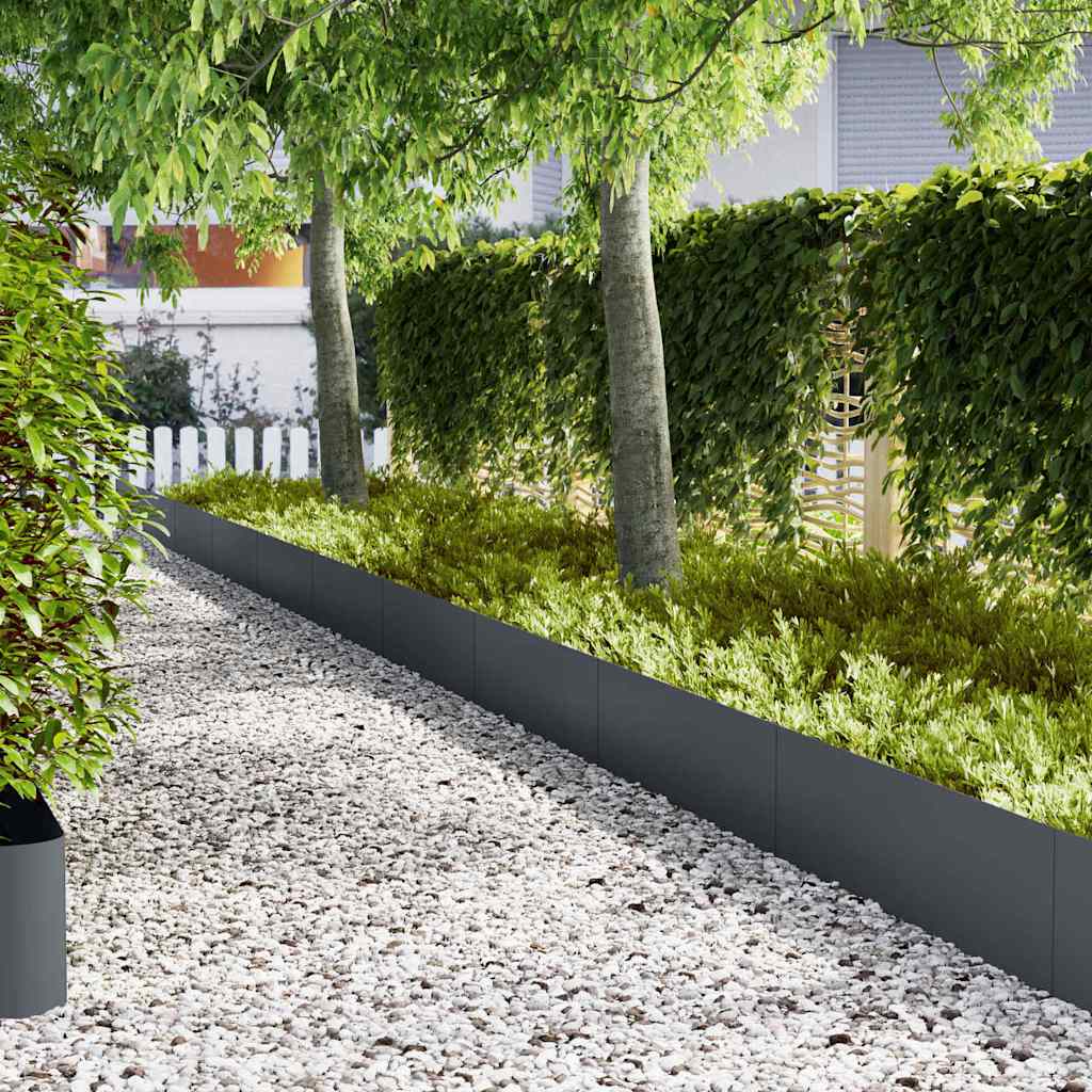 Vidaxl tuinrand 20 pcs antraciet 100 x 0.05 x 20 cm koudgewalst staal
