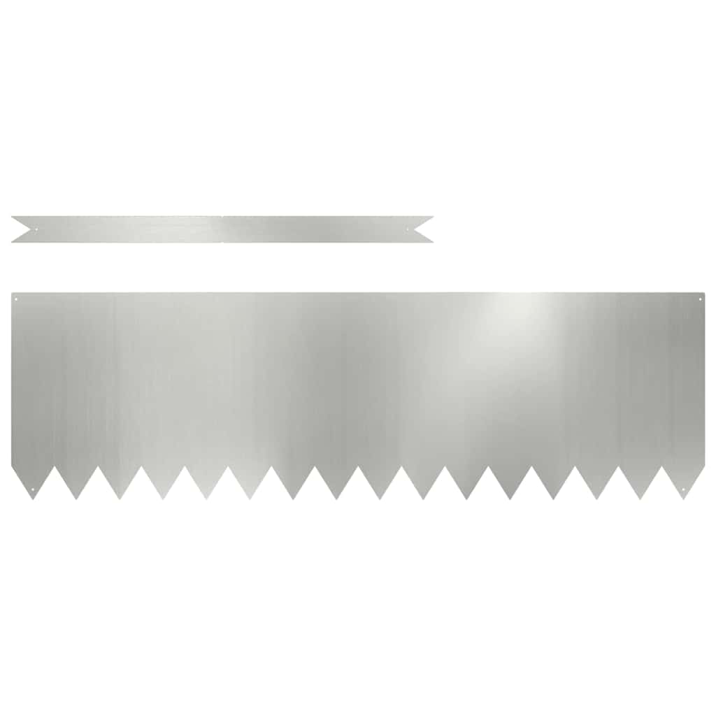 Vidaxl tuinrand 10 pcs zilver 100 x 0.05 x 20 cm gegalvaniseerd staal