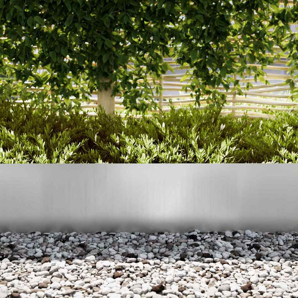 Vidaxl tuinrand 20 pcs zilver 100 x 0.05 x 20 cm gegalvaniseerd staal