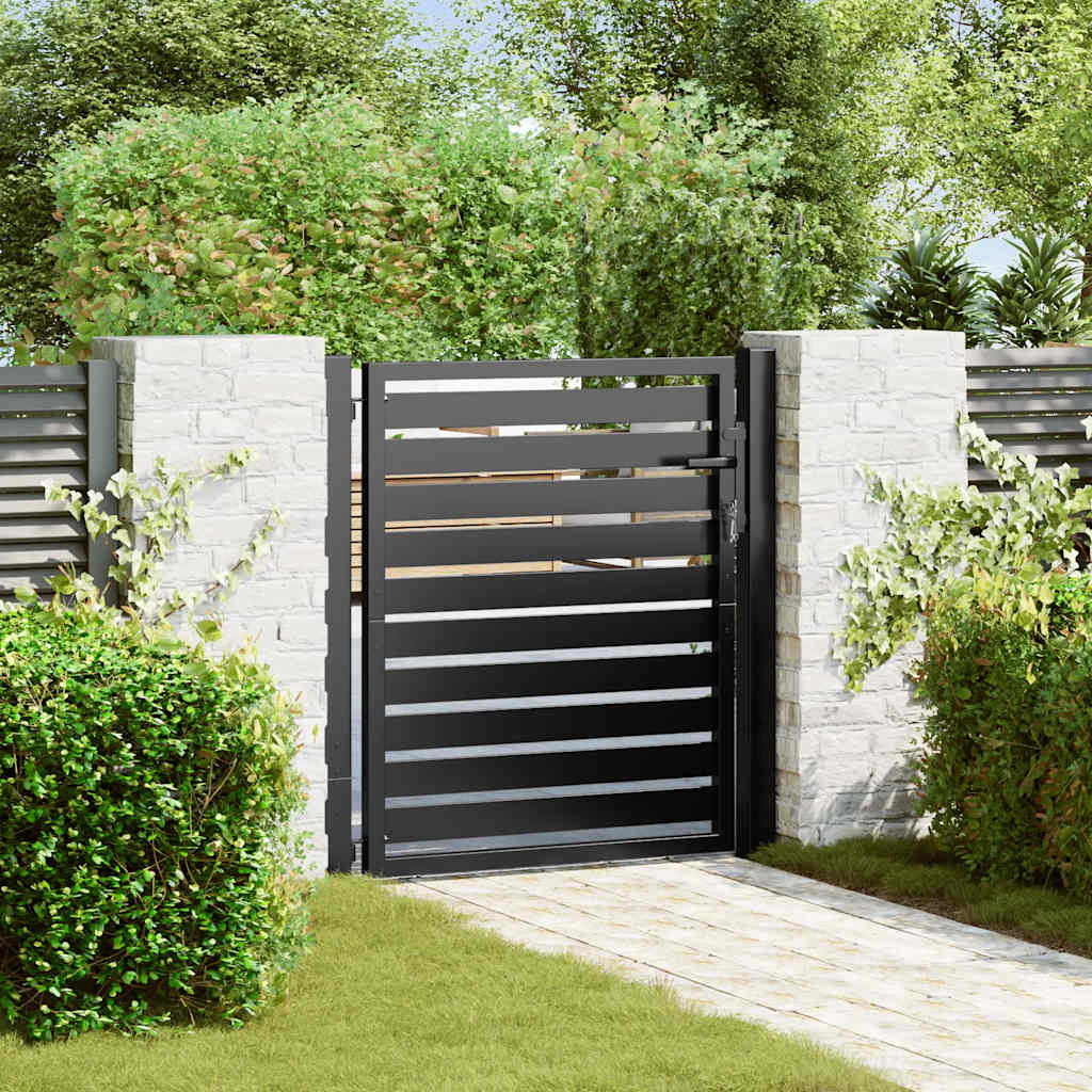 Vidaxx puerta de jardín con cerradura 100x100 cm aluminio negro