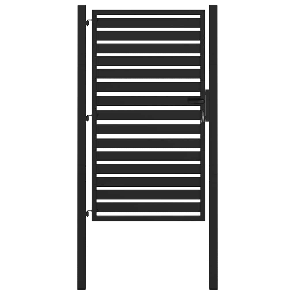 Cancello da giardino con serratura Vidaxx 100x150 cm alluminio nero