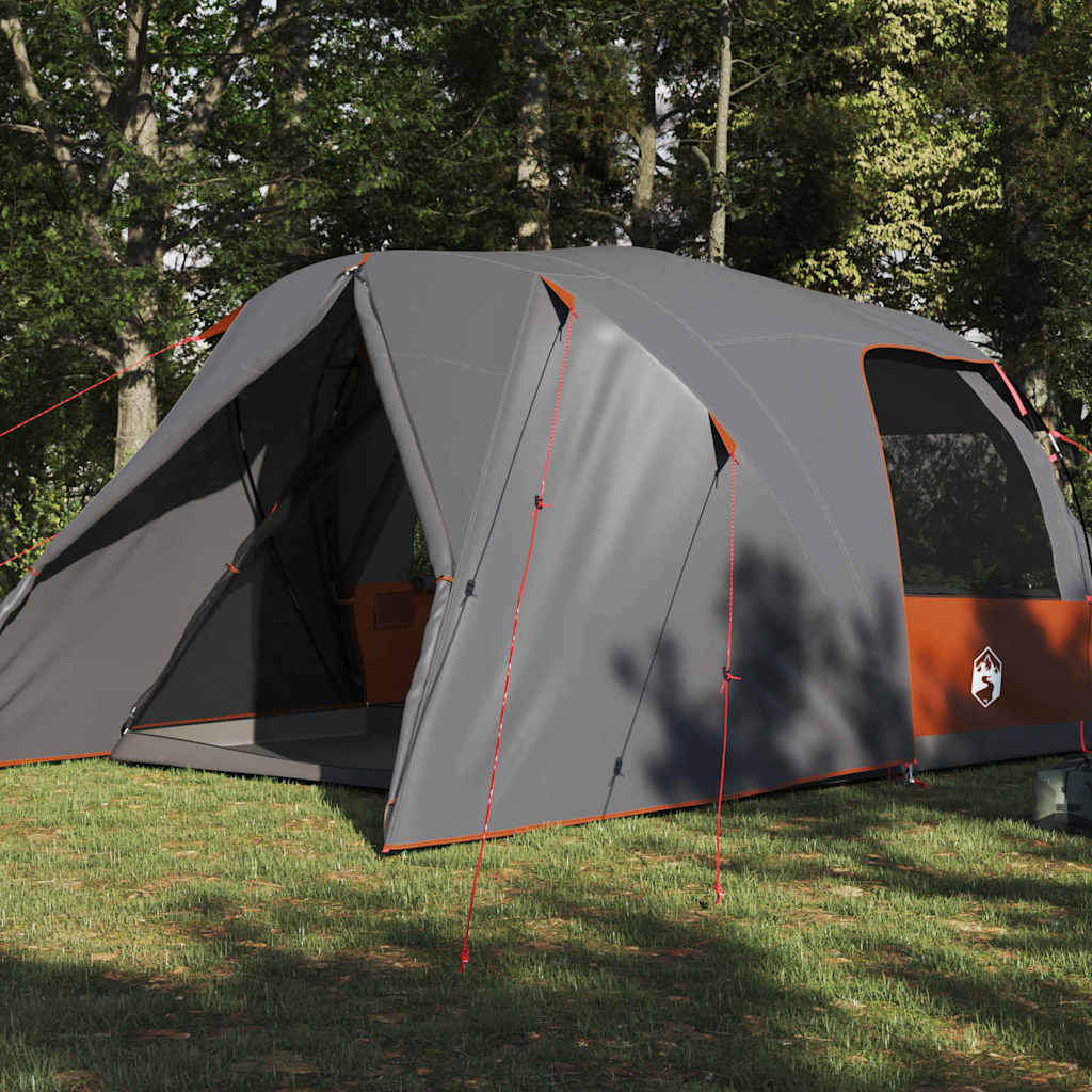 Vidaxl koepeltent met dak grijs en oranje 455 x 252 x 178 cm