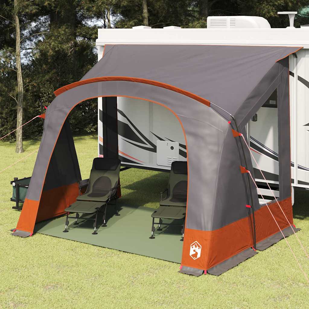 Tenda caravan Vidaxx con tetto grigio e arancione 252 x 245 x 245 cm