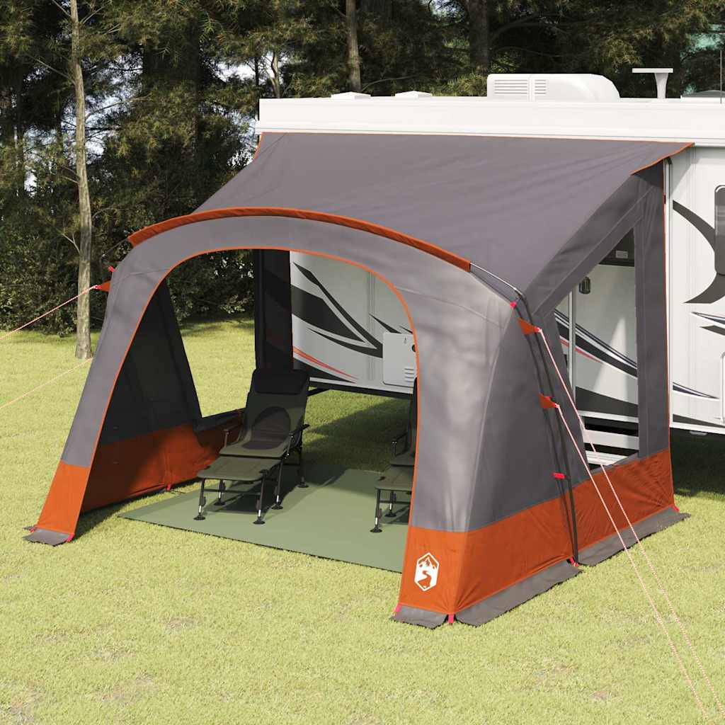 Tenda caravan Vidaxx con tetto grigio e arancione 410 x 275 x 245 cm
