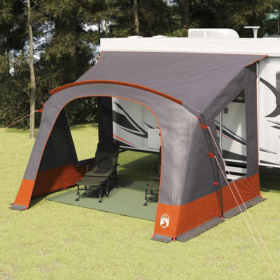 Tienda caravana Vidaxx con techo gris y naranja 410 x 275 x 245 cm