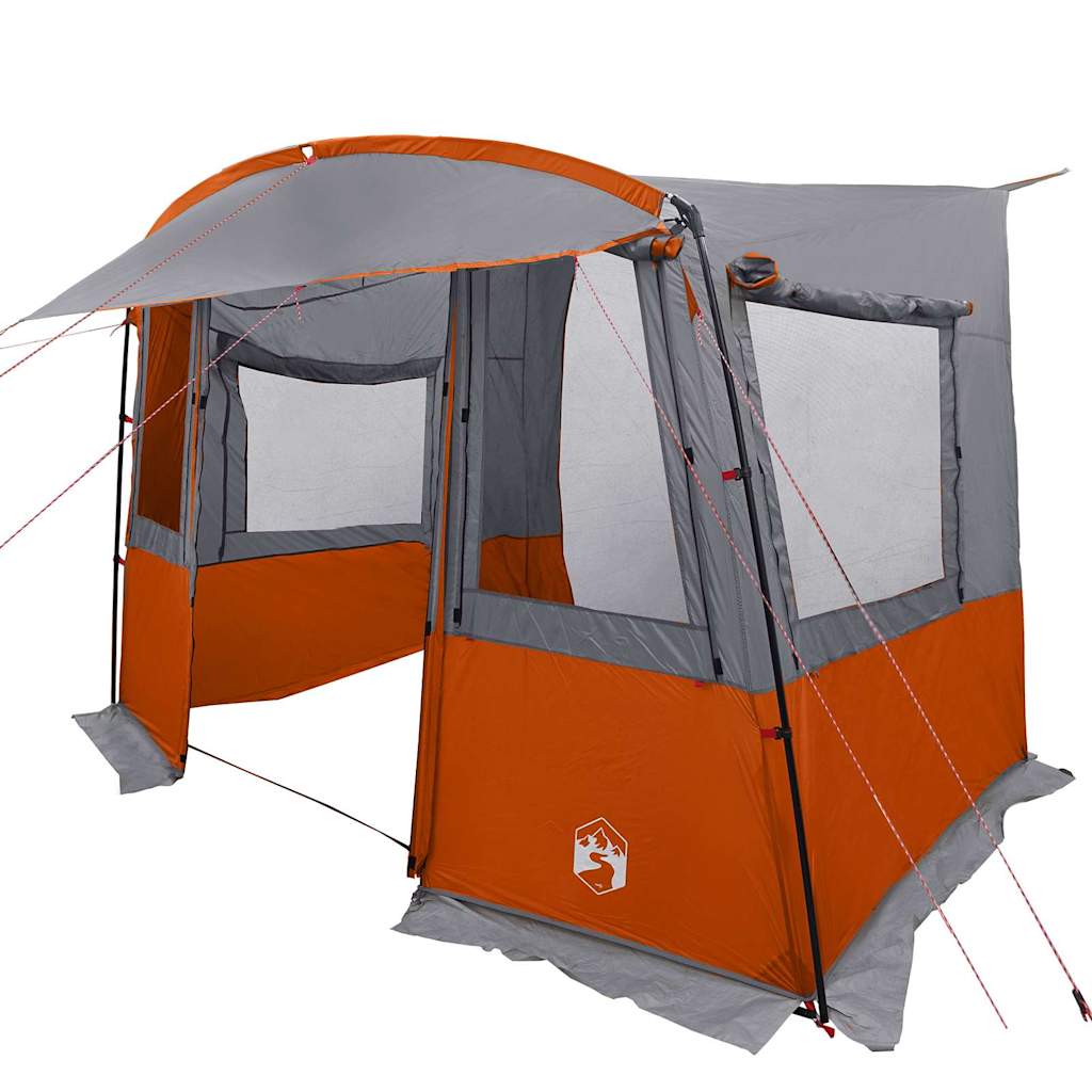 Tenda Vidaxx per portellone posteriore per roulotte grigia e arancione 352 x 250 x 240 cm