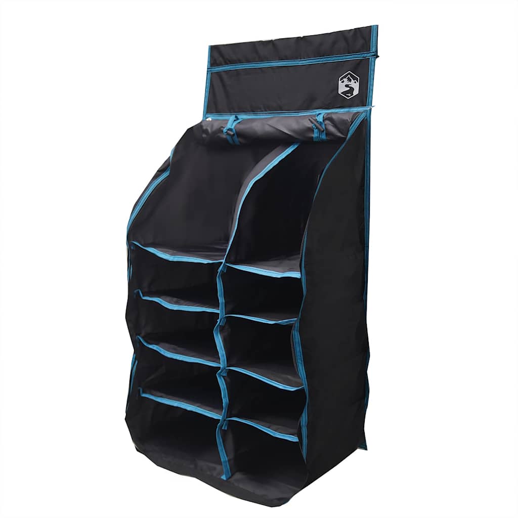 Vidaxx organizer per tenda sospesa 10 scomparti nero 40,5 x 25 x 80 cm