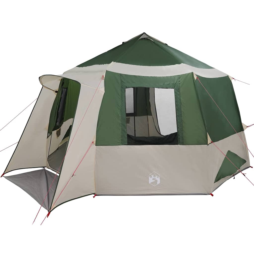 Tenda Vidaxx con tetto e ripostiglio verde e bianco 405 x 405 x 273 cm