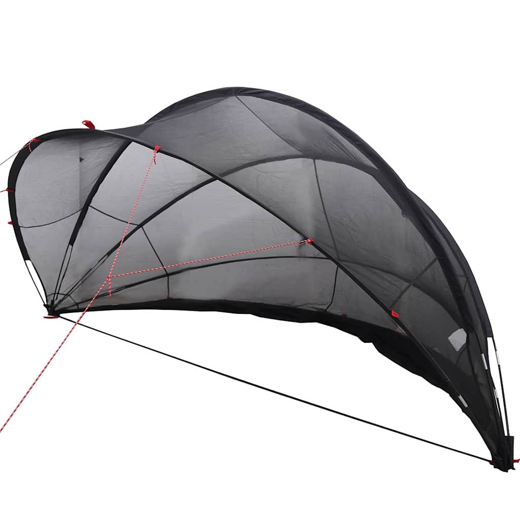 Cupola per piscina Vidaxl nera 336 x 322 x 160 cm Poliestere 185t con rivestimento in PU