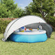 Vidaxl pooldome grijs en oranje 430 x 430 x 210 cm