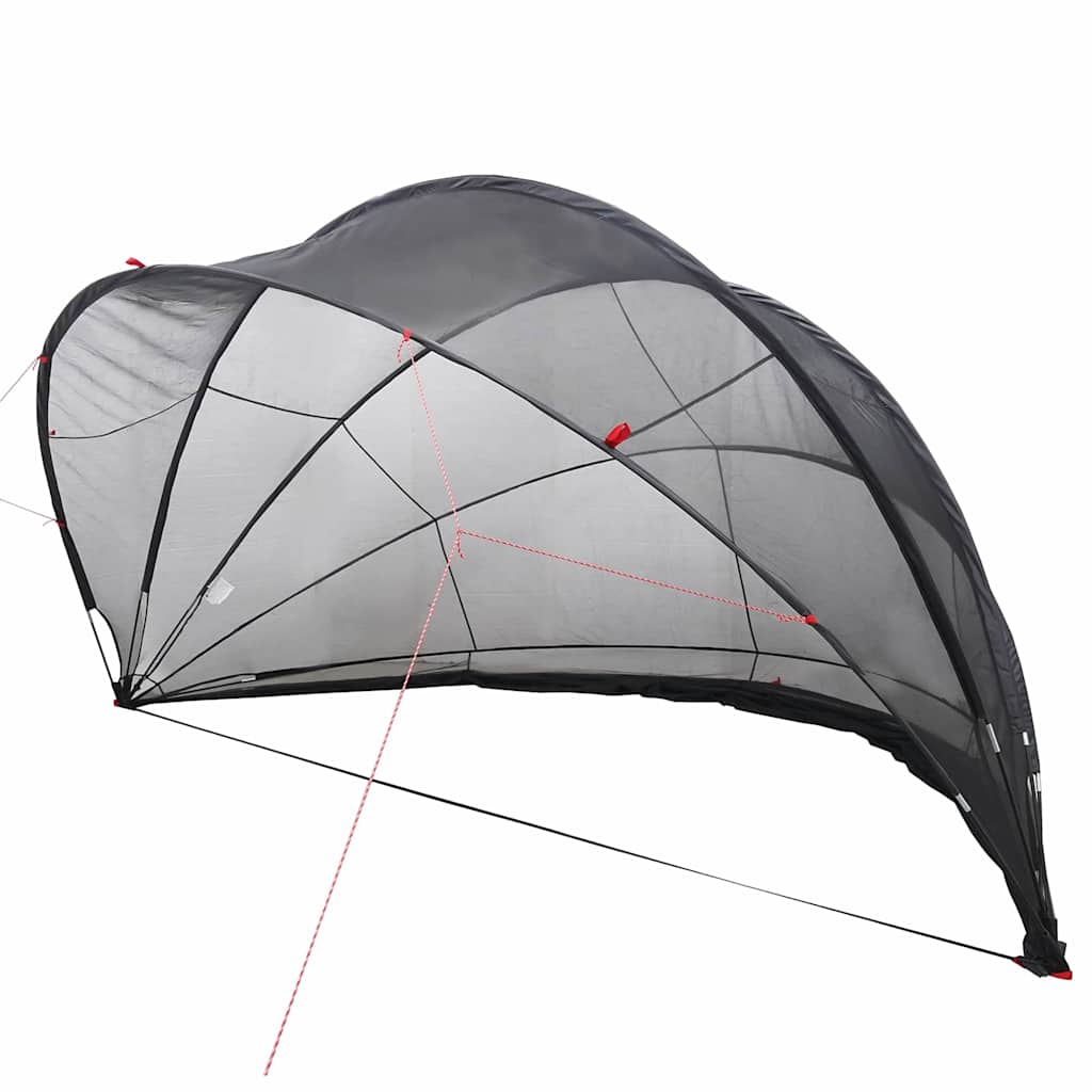 Cupola per piscina Vidaxl nera 430 x 430 x 210 cm Poliestere 185 t con rivestimento in PU