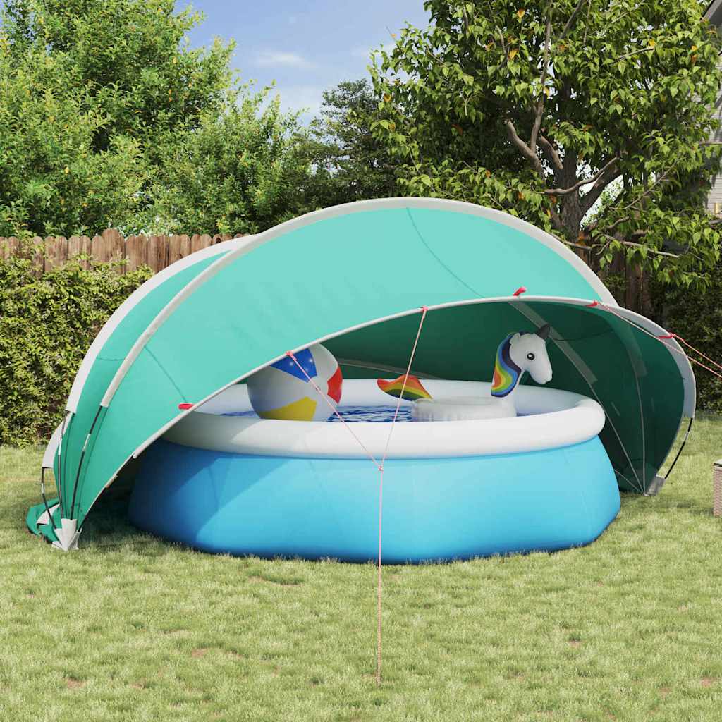 Cupola per piscina Vidaxl blu 472 x 460 x 229 cm Poliestere 185 t con rivestimento in PU