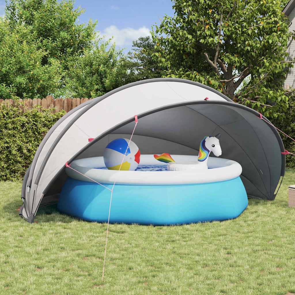 Domo para piscina vidaxl gris y naranja 500 x 500 x 236 cm