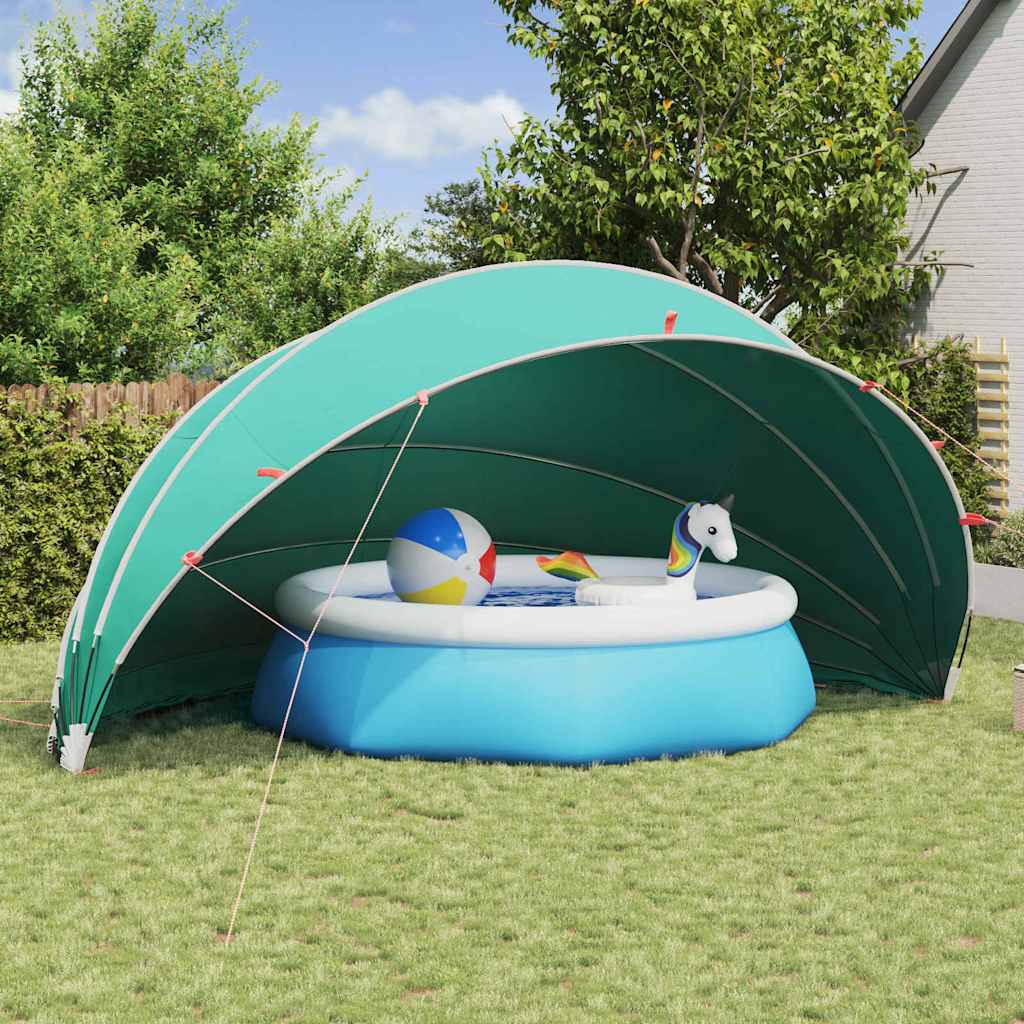 Cupola per piscina Vidaxl blu 592 x 590 x 275 cm Poliestere 185 t con rivestimento in PU
