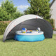 Vidaxl pooldome grijs en oranje 592 x 590 x 275 cm
