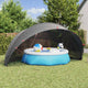 Vidaxl pooldome zwart 592 x 590 x 275 cm 185t polyester met pu-coating
