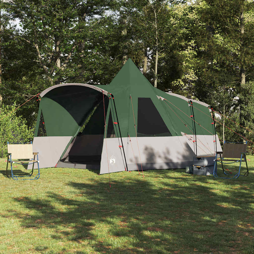 Tenda Tipi Vidaxl con tetto e ripostiglio verde 720 x 465 x 295 cm