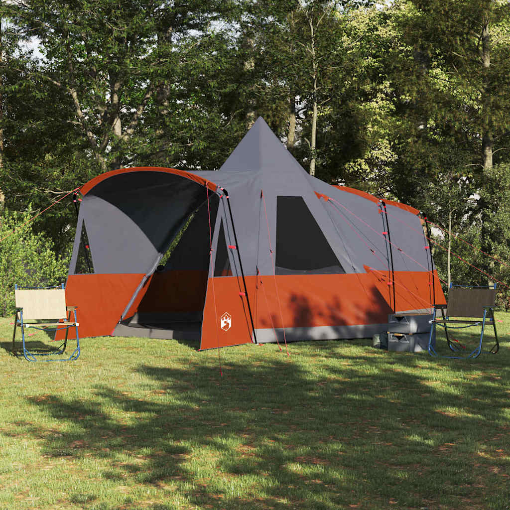 Tienda tipi Vidaxl con techo gris y naranja 720 x 465 x 295 cm
