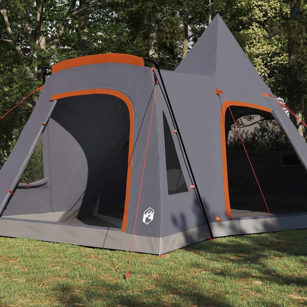 Vidaxl teepee tent met dak grijs en oranje 545 x 450 x 295 cm