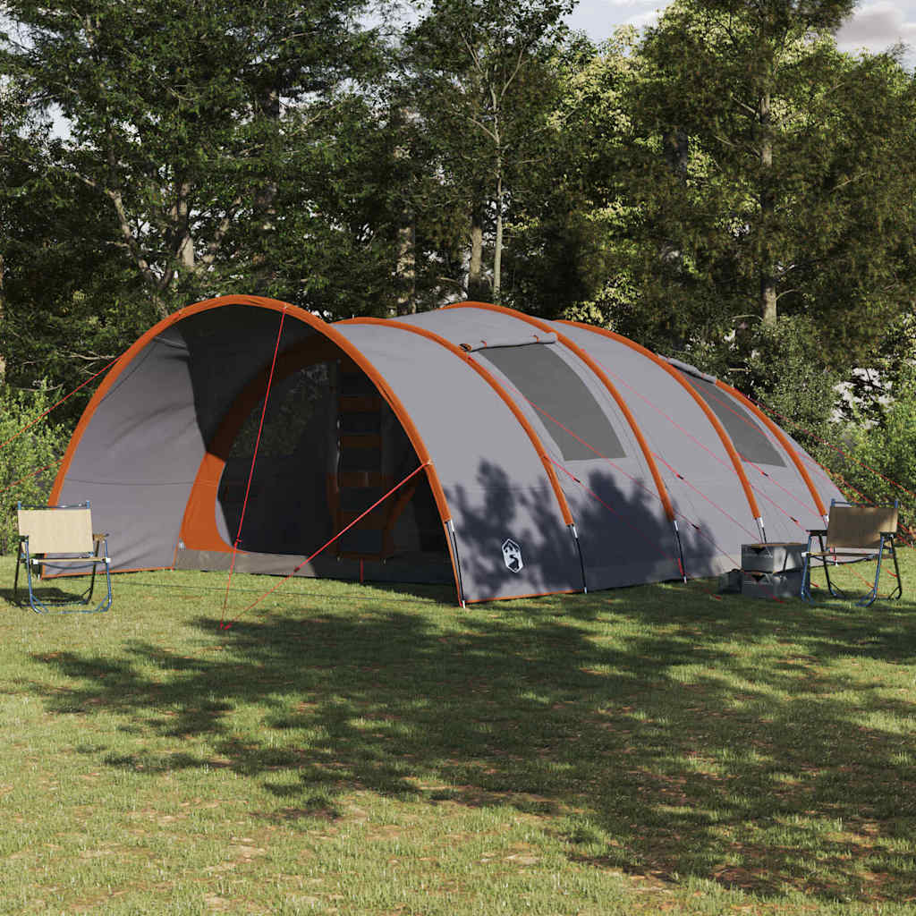 Tenda a tunnel Vidaxx con tetto grigio e arancione 710 x 460 x 245 cm