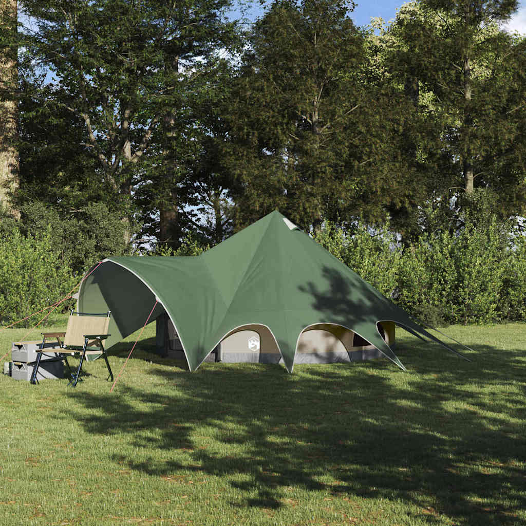 Tenda tipi Vidaxl con tetto verde e grigio 600 x 600 x 347 cm