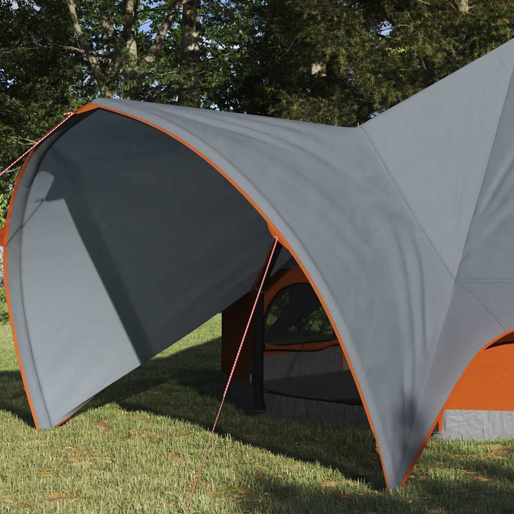 Tienda tipi Vidaxl con techo gris y naranja 600 x 600 x 347 cm