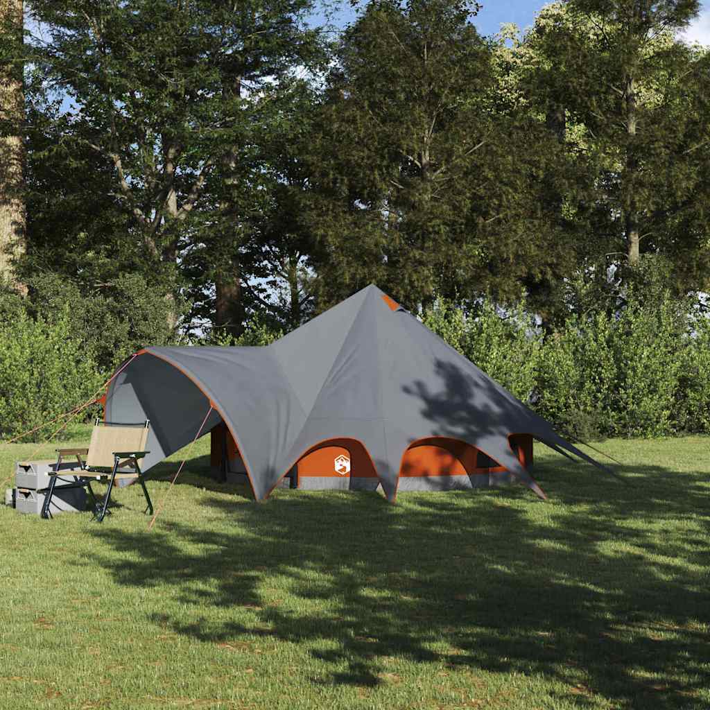 Tenda teepee Vidaxl con tetto grigio e arancione 600 x 600 x 347 cm