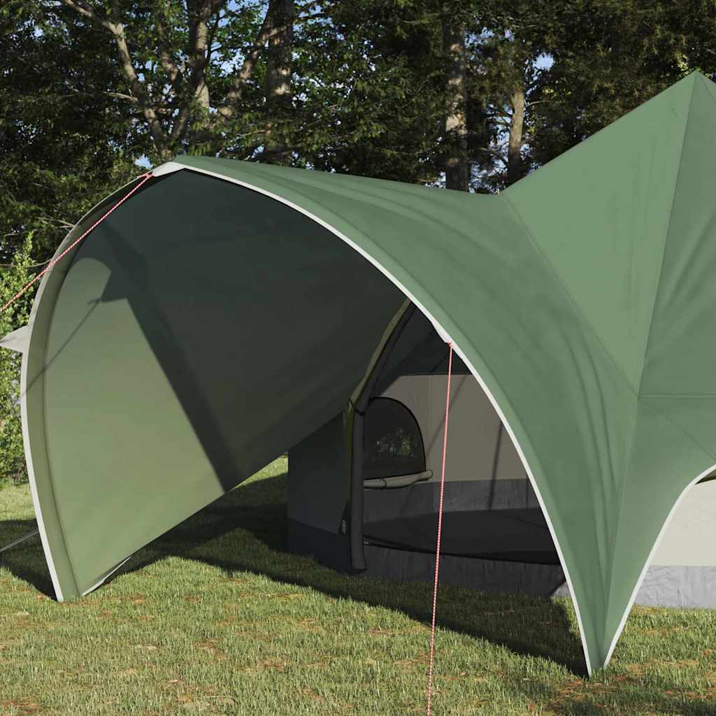 Vidaxl teepee tent met dak groen en grijs 600 x 600 x 347 cm