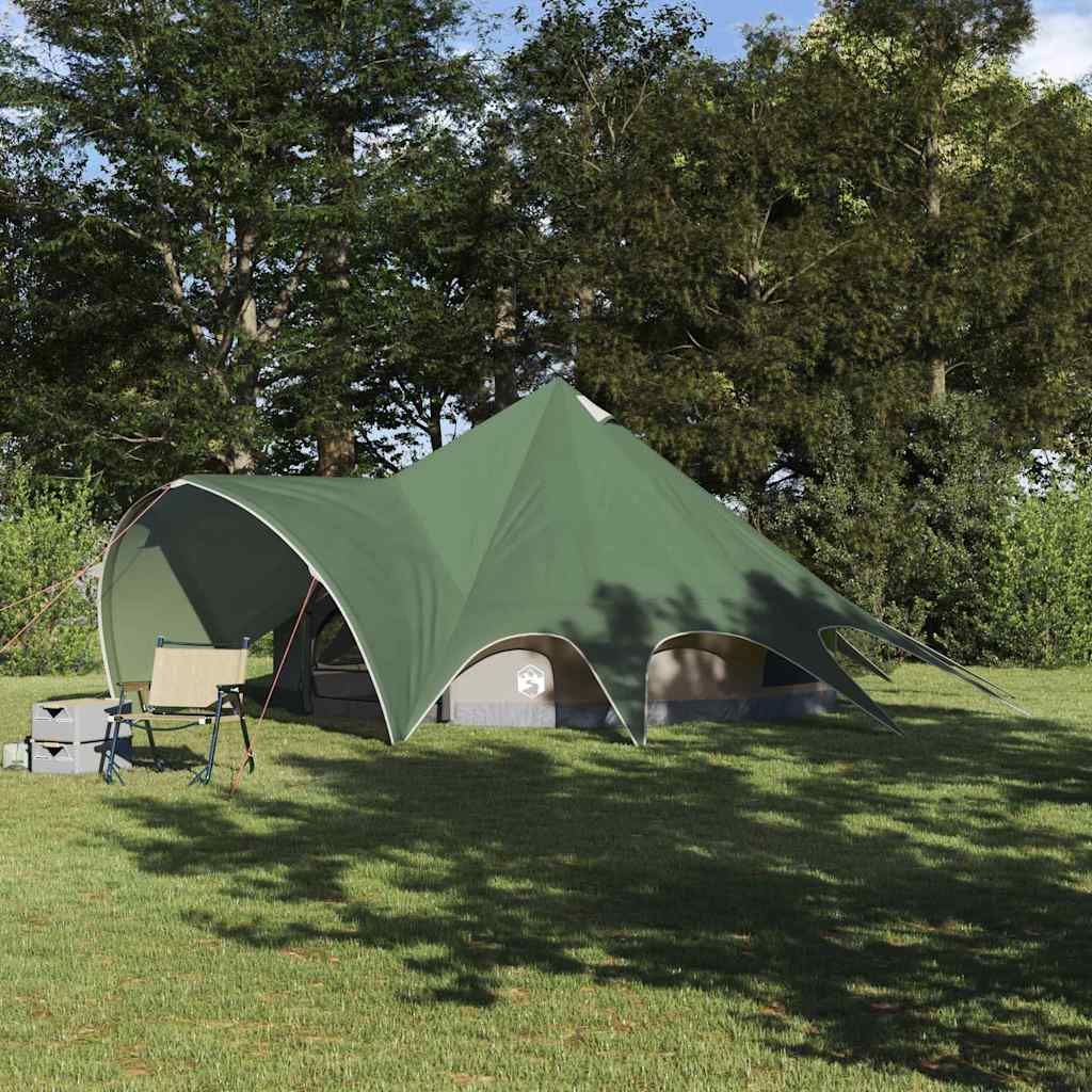 Tenda tipi Vidaxl con tetto verde e grigio 600 x 600 x 347 cm
