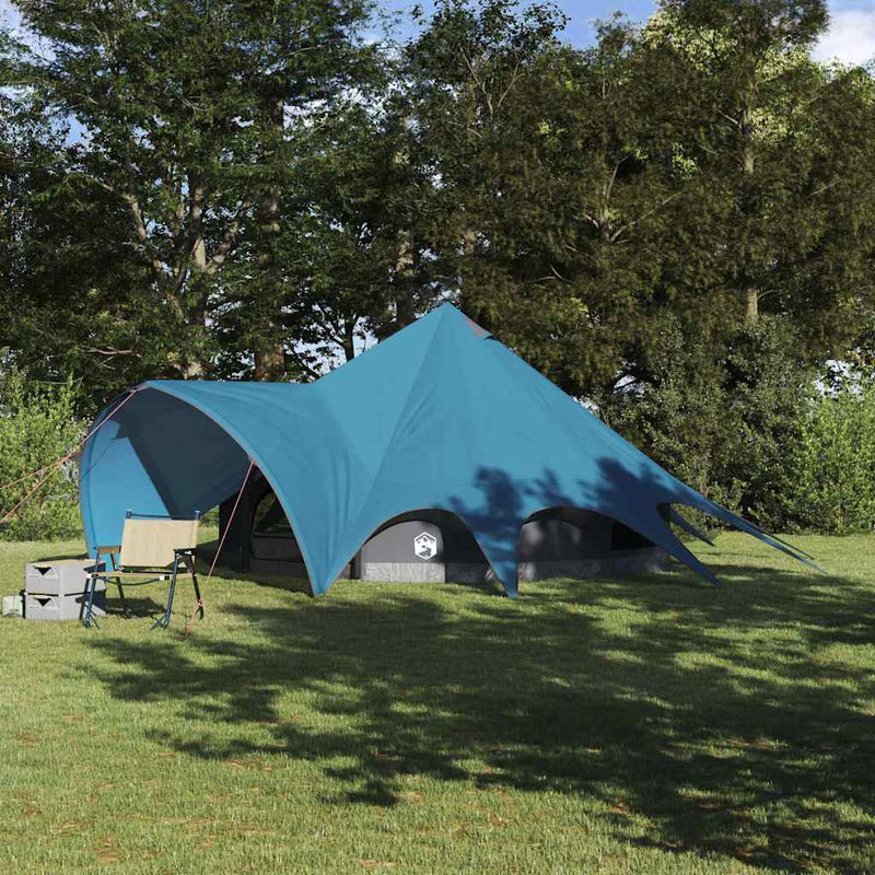 Tienda tipi Vidaxl con techo azul y gris 600 x 600 x 347 cm